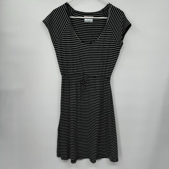 Columbia omni-wick size Small‎ dress back/white striped cotton ,rayon - Picture 1 of 8